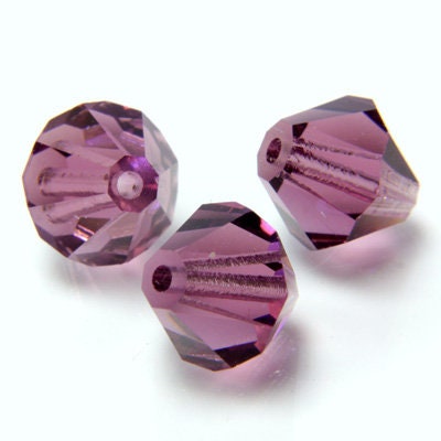 Czech Faceted Amethyst Bicone Glass Beads 4mm (50) CZH-00041G