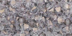 Czech Faceted Luster Transparent Smoke 1/2 Coat Bicone Glass Beads 4mm (50) CZH-00041Q