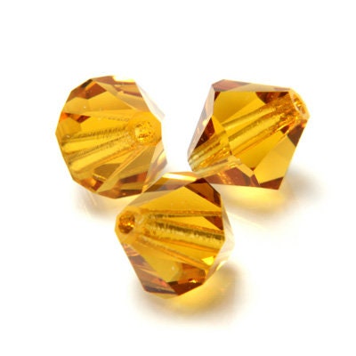 4mm Topaz Czech Faceted Bicone Glass Beads 4mm (50)