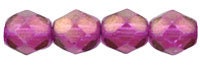 6mm Czech Faceted Halo Madder Rose Firepolish Glass Beads (25)
