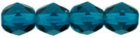 Czech Faceted Teal Firepolish Glass Beads 6mm (25)