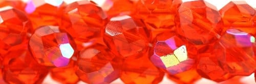 Czech Faceted Hyacinth AB Firepolish Glass Beads 6mm (25)