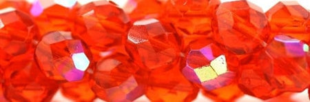 Czech Faceted Hyacinth AB Firepolish Glass Beads 6mm (25)