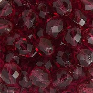 Czech Faceted Fuchsia Firepolish Glass Beads 6mm (25)