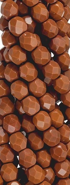 Czech Faceted Umber Firepolish Glass Beads 6mm (25)