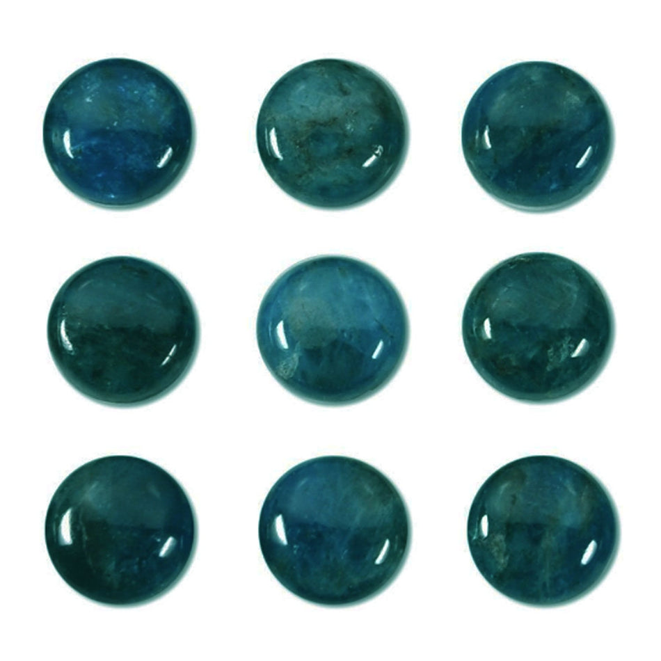 Dakota Stones Blue Apatite 10mm Round Coin Cabochon Gemstones. CAB-BAP10DC