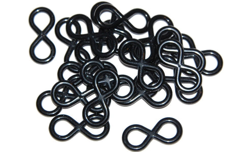 Vintage Figure Eight Black Plastic Connector Findings bds869A