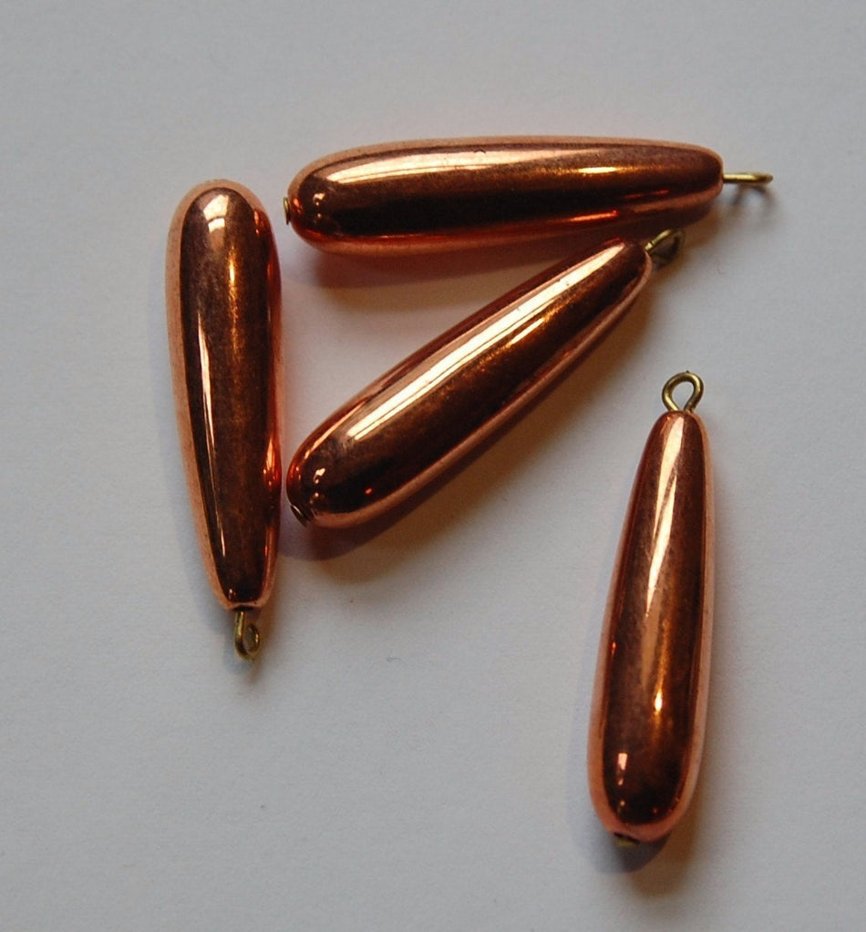Vintage Copper Colored Teardrop Beads with Loop drp049B