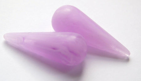 Vintage Italian Lucite Purple with White Swirled Teardrop Focal Beads bds917E