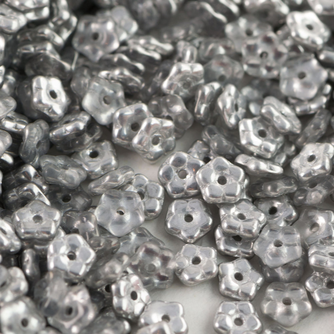 5mm Crystal Foiled Czech Daisy Flower Glass Beads (50)