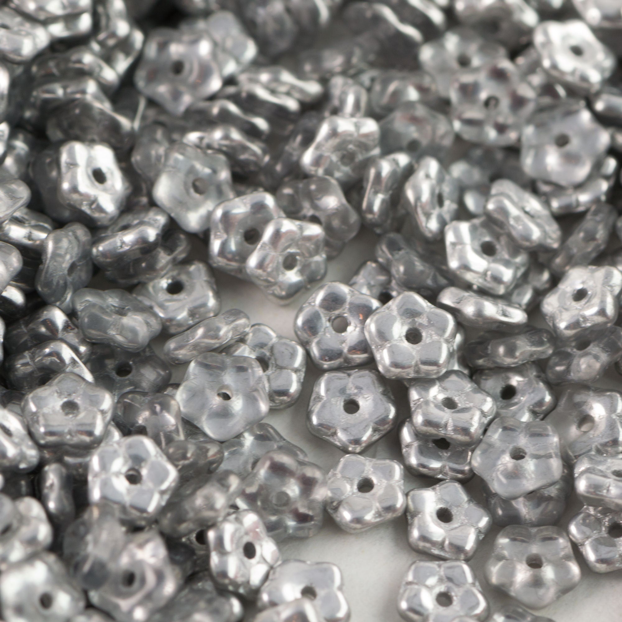 5mm Crystal Foiled Czech Daisy Flower Glass Beads (50)