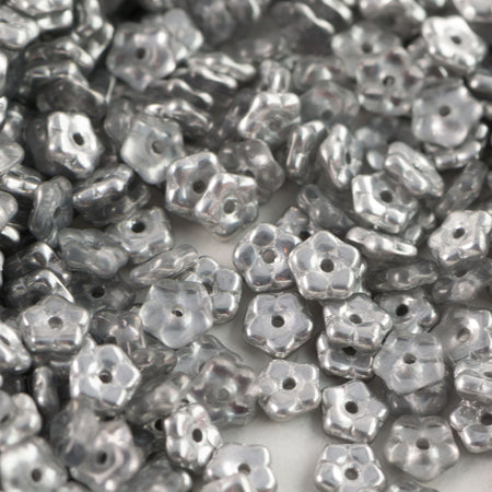 5mm Crystal Foiled Czech Daisy Flower Glass Beads (50)