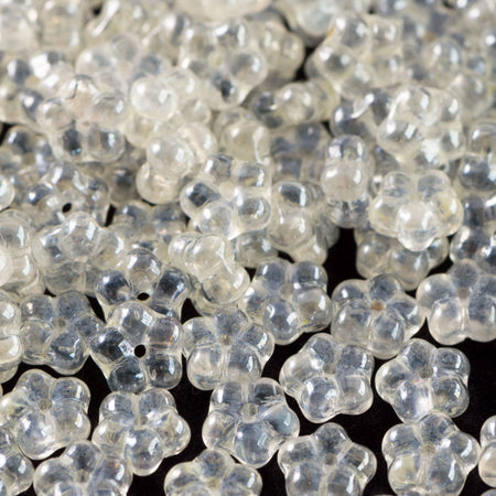 7mm Crystal Lustered Czech Daisy Flower Glass Beads (50)