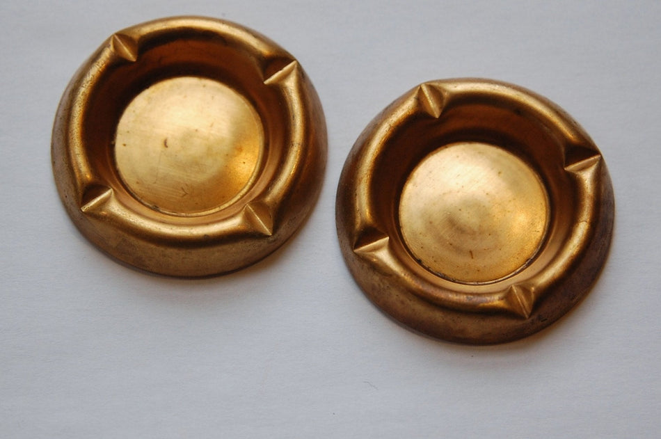 Vintage Raw Brass Deep Cabochon Setting Cup 22mm (4) mtl332