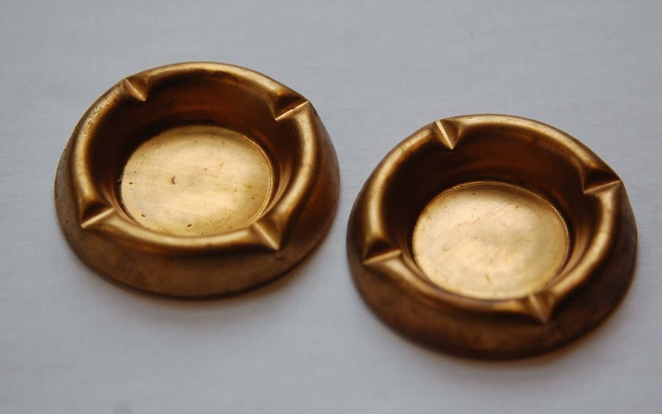 Vintage Raw Brass Deep Cabochon Setting Cup 22mm (4) mtl332