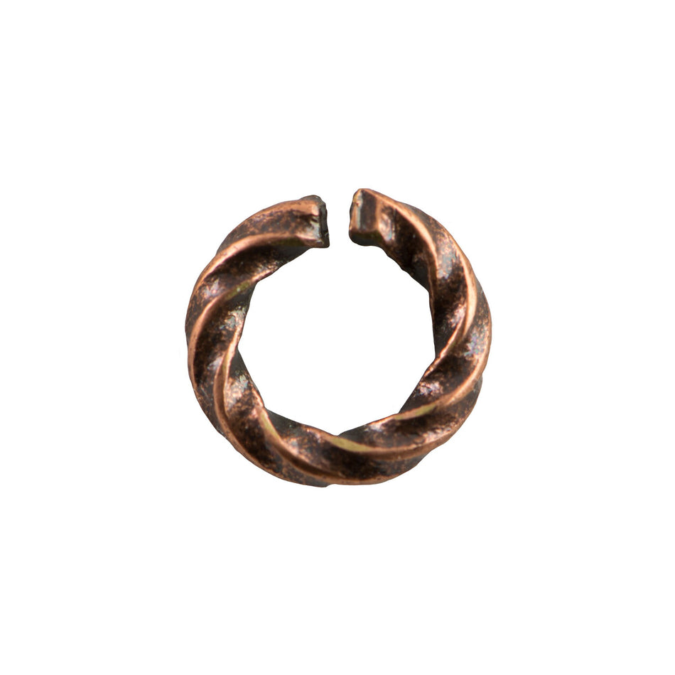 144pc/6mm Antique Copper Plated Twist Open Jump Rings 18G
