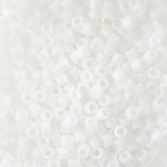 11/0 MIYUKI DELICA Opaque Chalk White Seed Bead (8g)