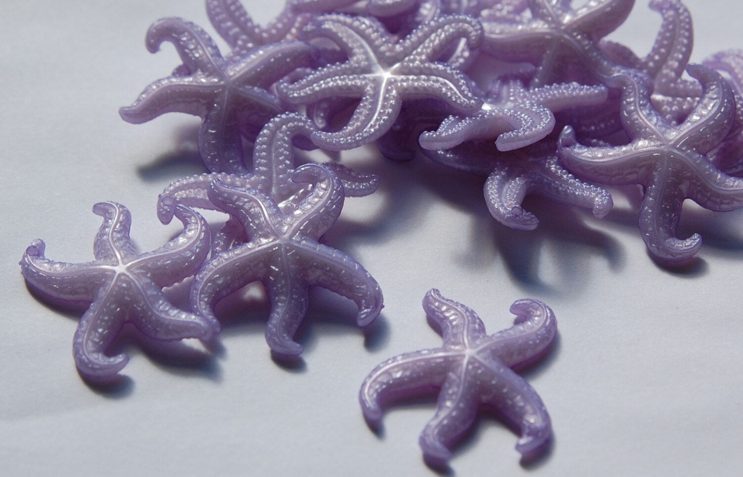 Vintage West German Purple Starfish Beads Charm 30mm (4) bds857F