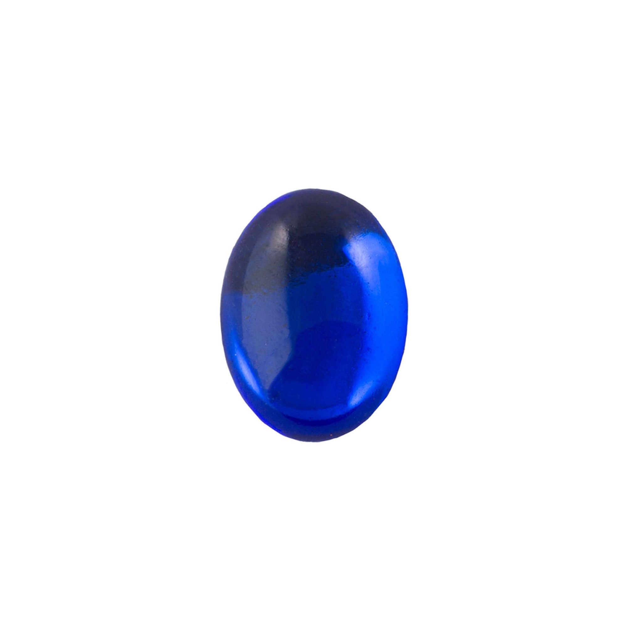 14x10mm Translucent Sapphire Foiled Glass Oval Cabochons (4)