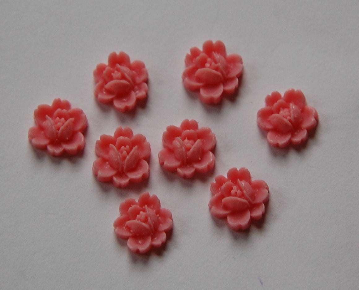 Vintage Style Pink Rose Flower Cabochon 11mm cab350D