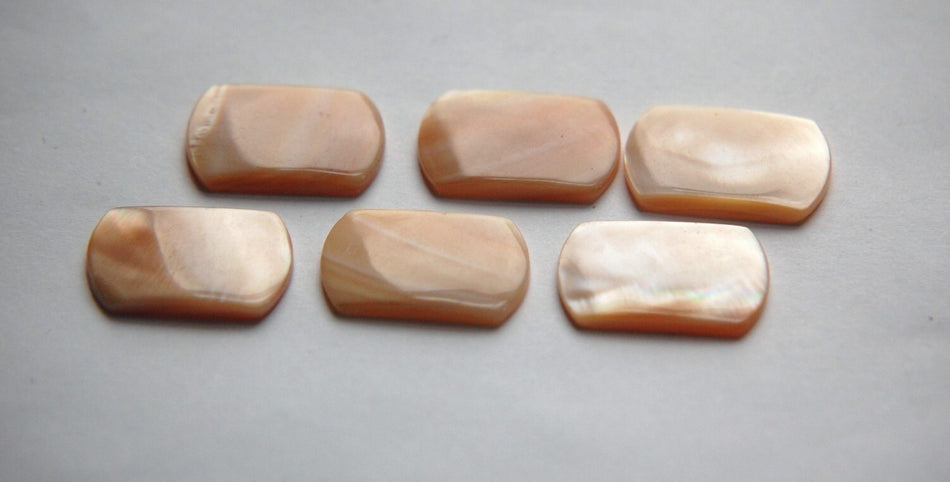 Vintage Beige Shell Rectangle Cabochons cab100