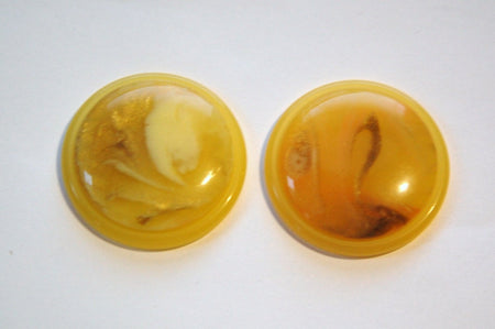 Vintage Yellow Peach and White Swirl 30mm Cabochons cab669B