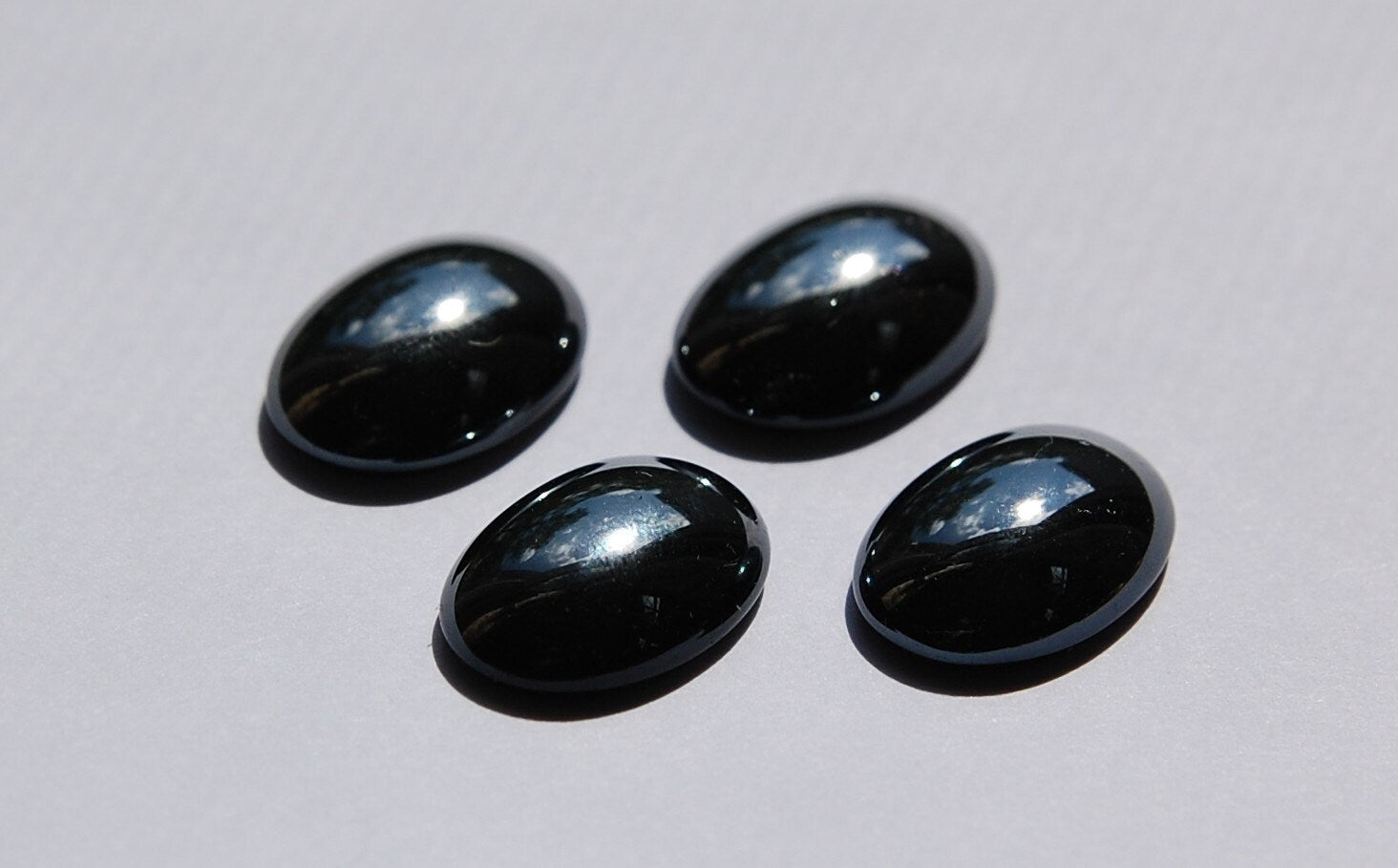 Vintage Hematite Black Glass Cabochon 18mm x 13mm cab578C