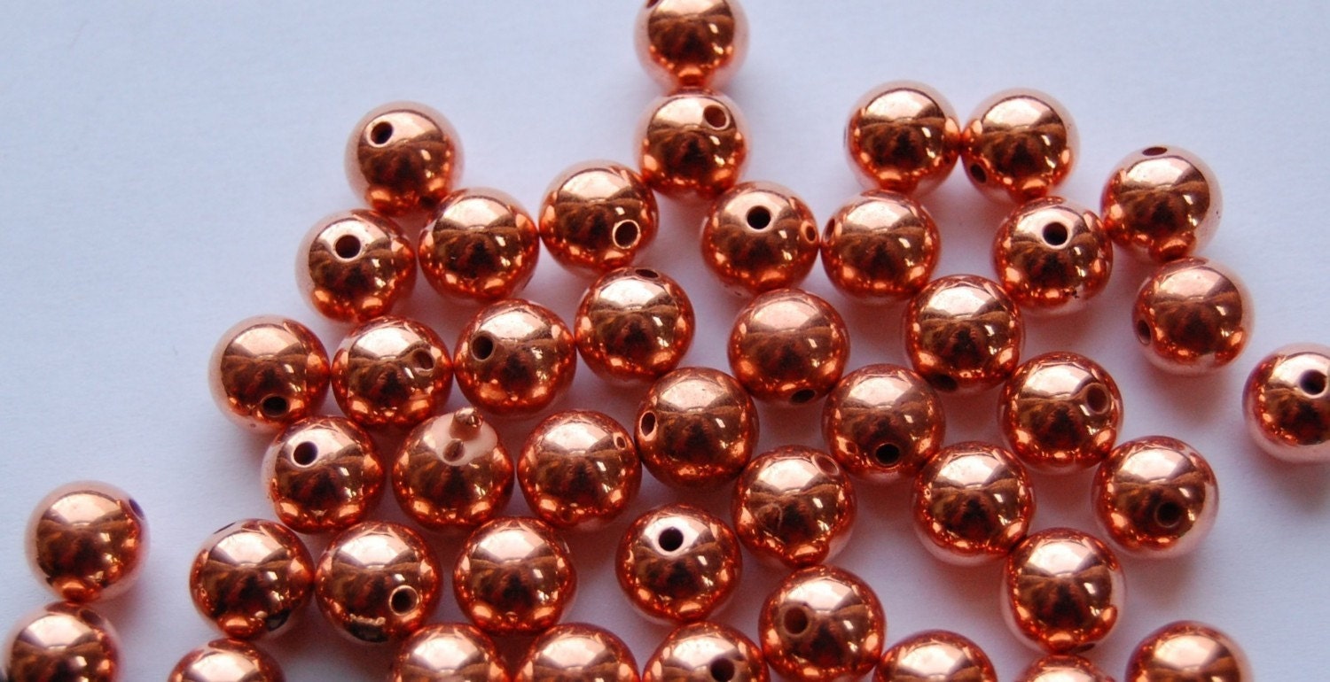 Bright Copper Acrylic Beads 8mm (12) bds920A