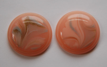 Vintage Pink Silver and Gold Swirl Lucite 30mm Cabochons cab669A