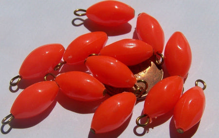 Vintage Orange Plastic Drops Charms Dangles Beads drp012