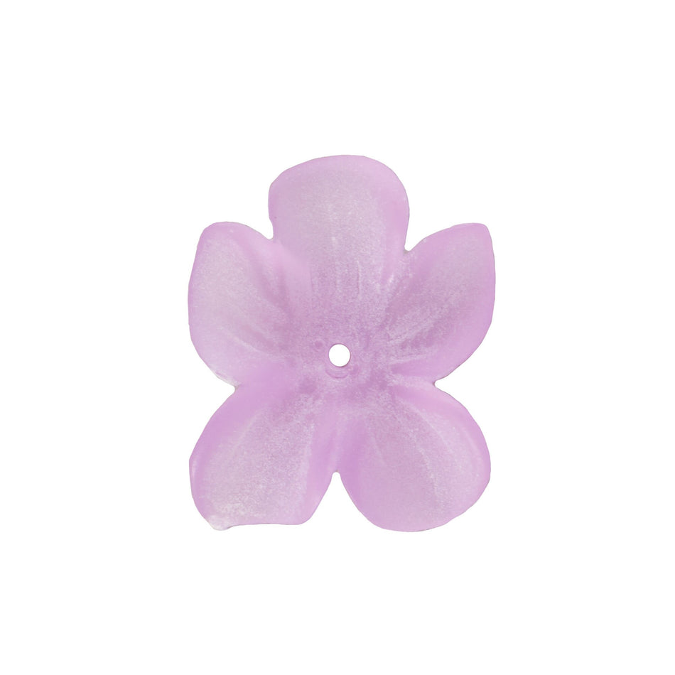 Matte Light Amethyst Lucite German Flower Beads 15x12mm (6)