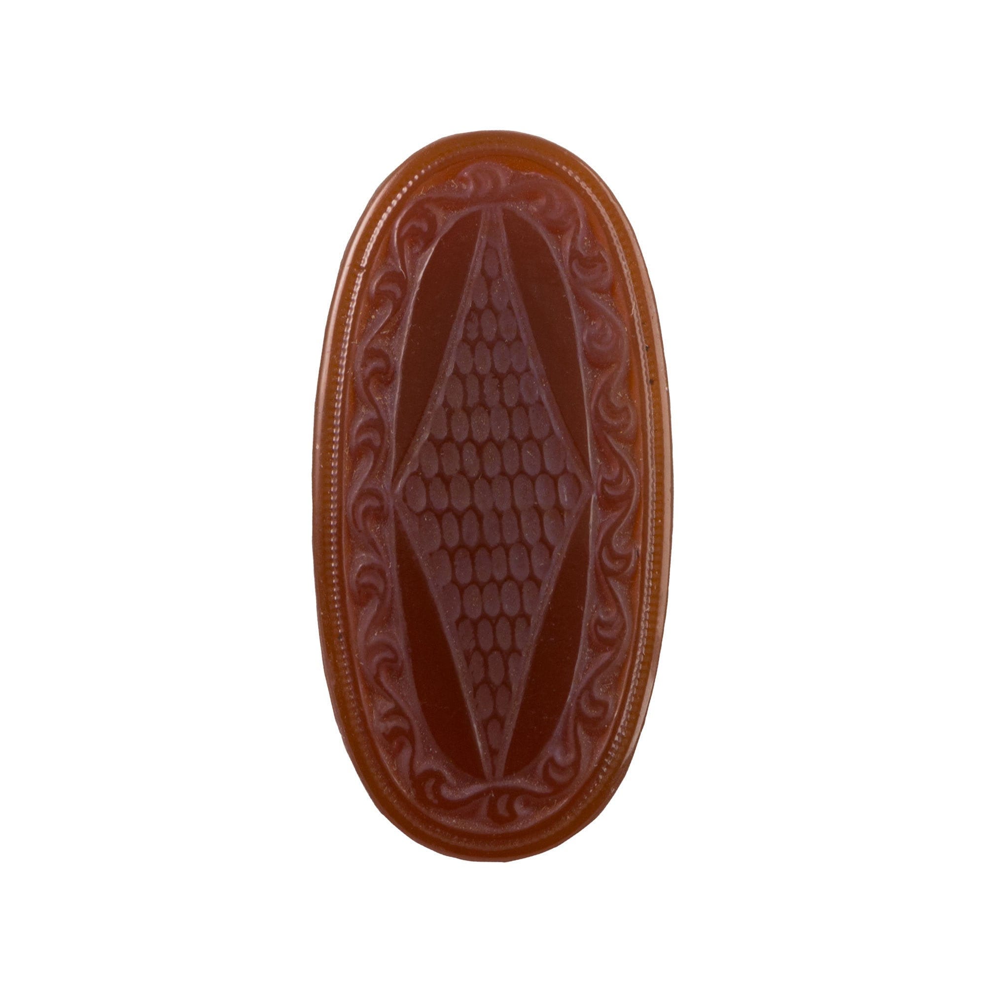 40x20mm Carnelian Etched Glass Oval Cabochon (1)