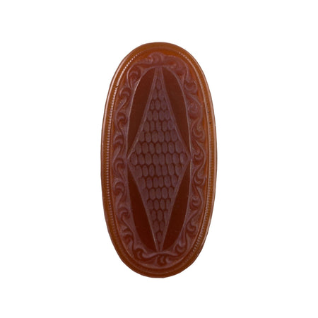 40x20mm Carnelian Etched Glass Oval Cabochon (1)