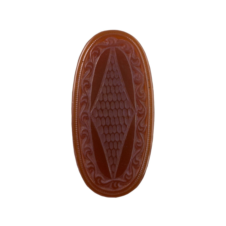 40x20mm Carnelian Etched Glass Oval Cabochon (1)