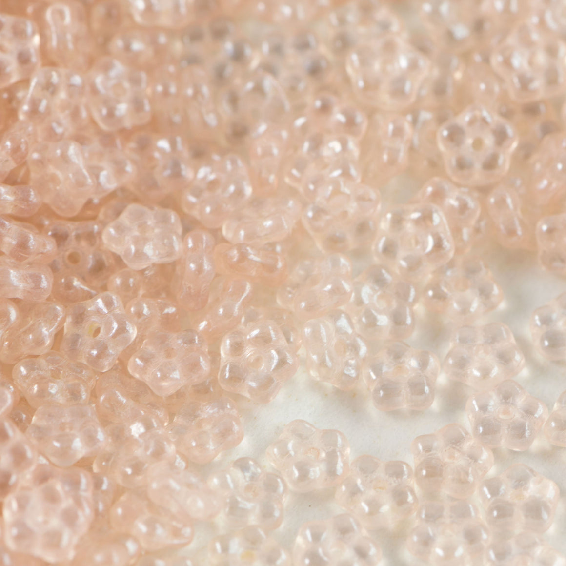 5mm Rosaline Lustered Czech Daisy Flower Glass Beads (50)