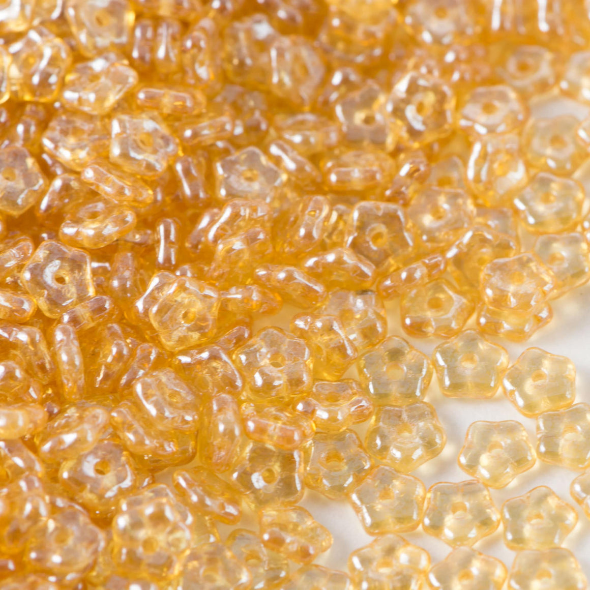 5mm Topaz Lustered Czech Daisy Flower Glass Beads (50)