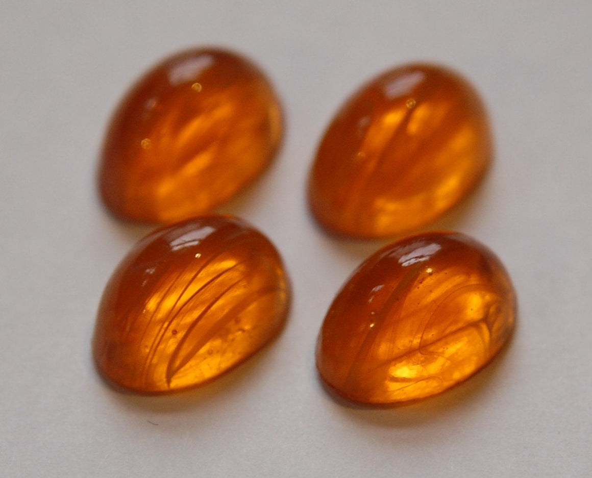 Vintage Topaz High Dome Glass Cabochons White Swirls 18x13mm (4) cab578W