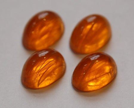 Vintage Topaz High Dome Glass Cabochons White Swirls 18x13mm (4) cab578W