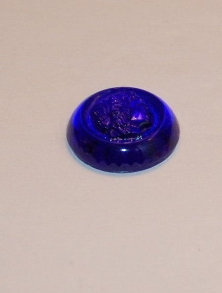 Vintage German Sapphire Blue Glass Cameo cab342D
