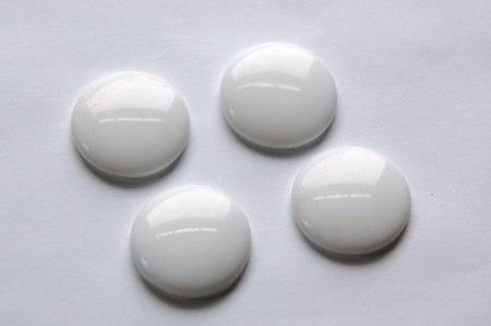 Vintage White Glass German Cabochons 22mm cab247