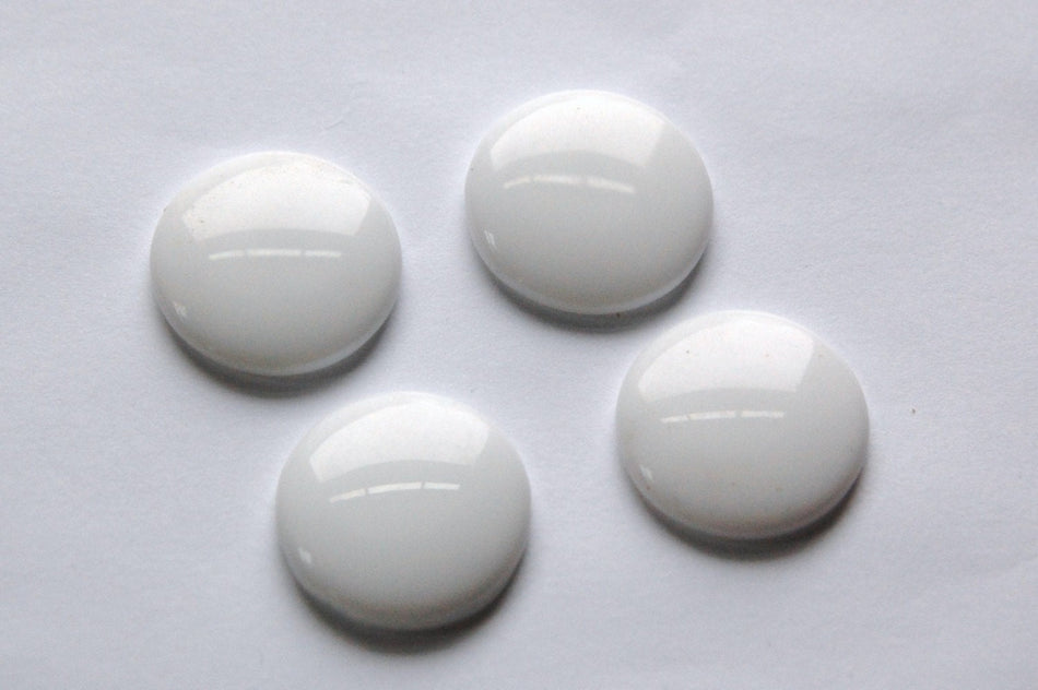 Vintage White Glass German Cabochons 22mm cab247