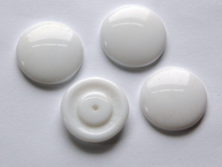Vintage White Glass German Cabochons 22mm cab247