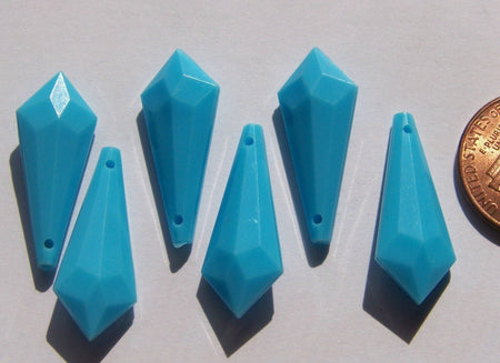 Vintage Turquoise Faceted Pointed Charms Drops Pendants bds204C