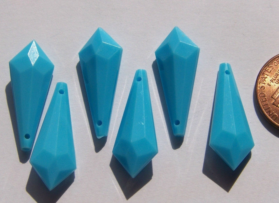 Vintage Turquoise Faceted Pointed Charms Drops Pendants bds204C