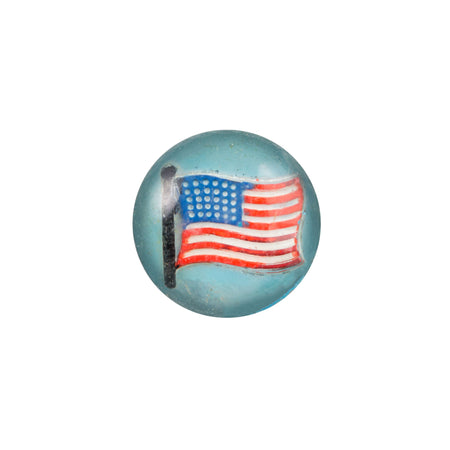 11mm American Flag Blue Glass Round Intaglio (2)