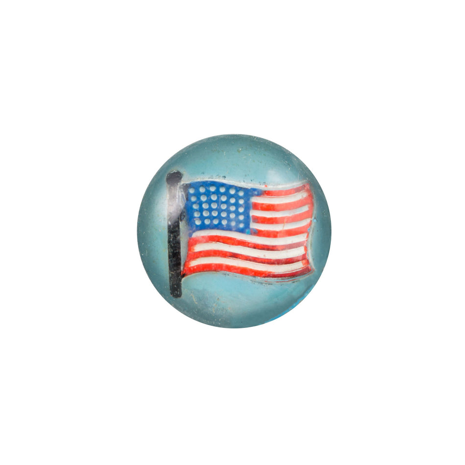 11mm American Flag Blue Glass Round Intaglio (2)