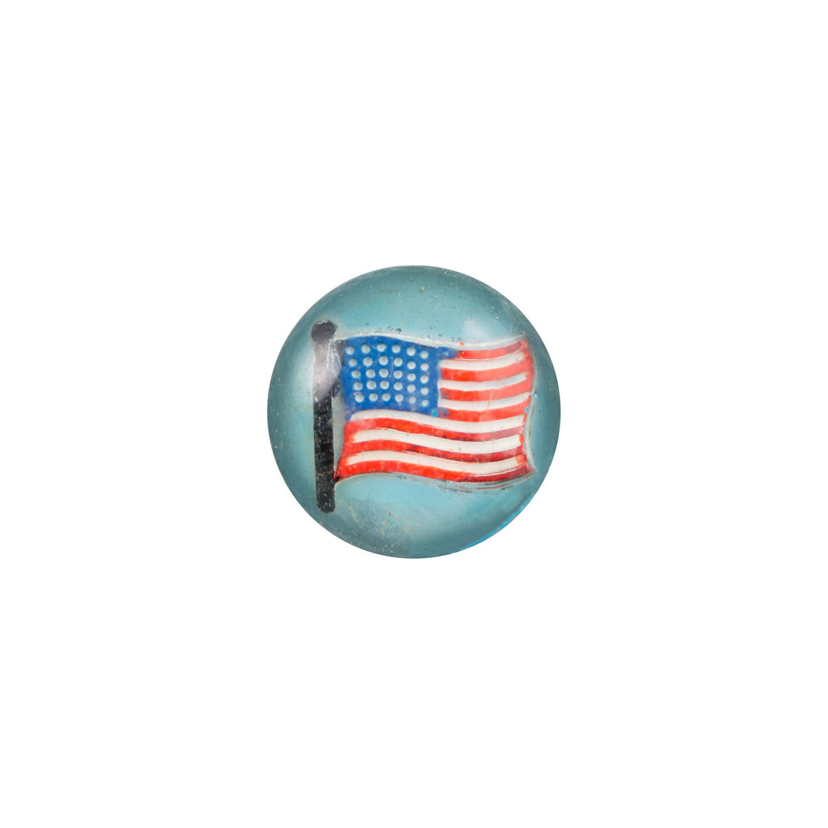 9mm American Flag Blue Glass Round Intaglio (2)