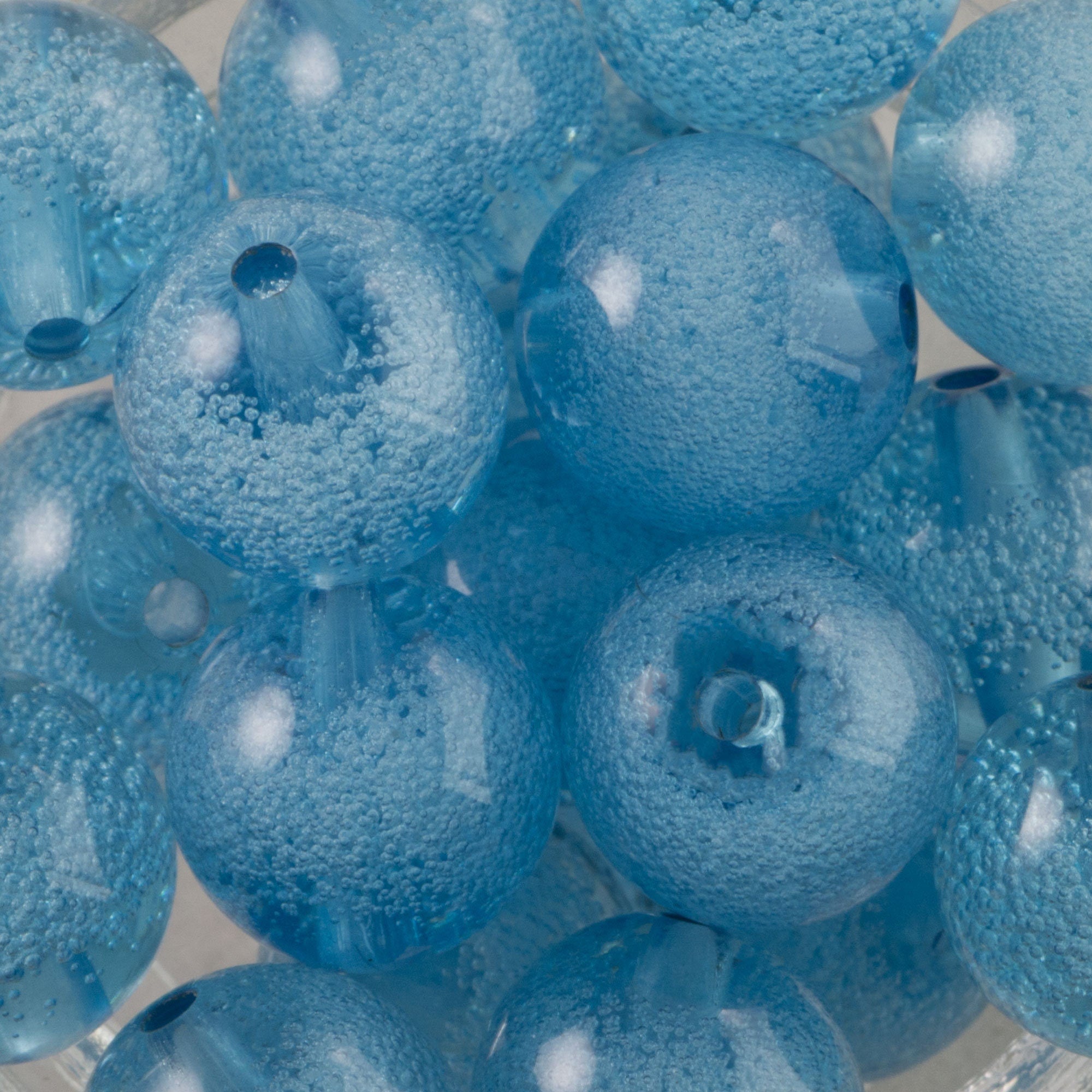 12mm Blue Acrylic Round Beads with Bubbles (6)
