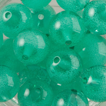 12mm Green Acrylic Round Beads with Bubbles (6)