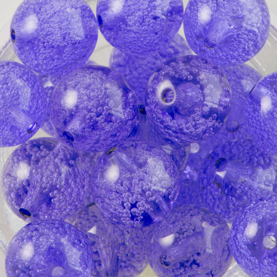 12mm Lilac Acrylic Round Beads with Bubbles (6)
